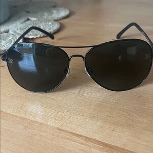 CHANEL Dark Aviator Sunglasses